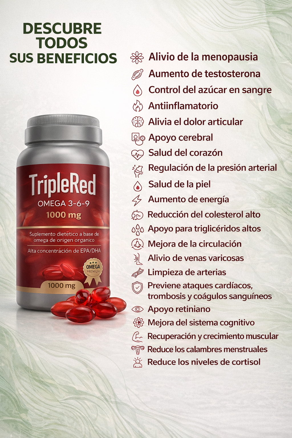 TripleRed OMEGA 3-6-9 – Equilibrio y bienestar para tu salud diaria