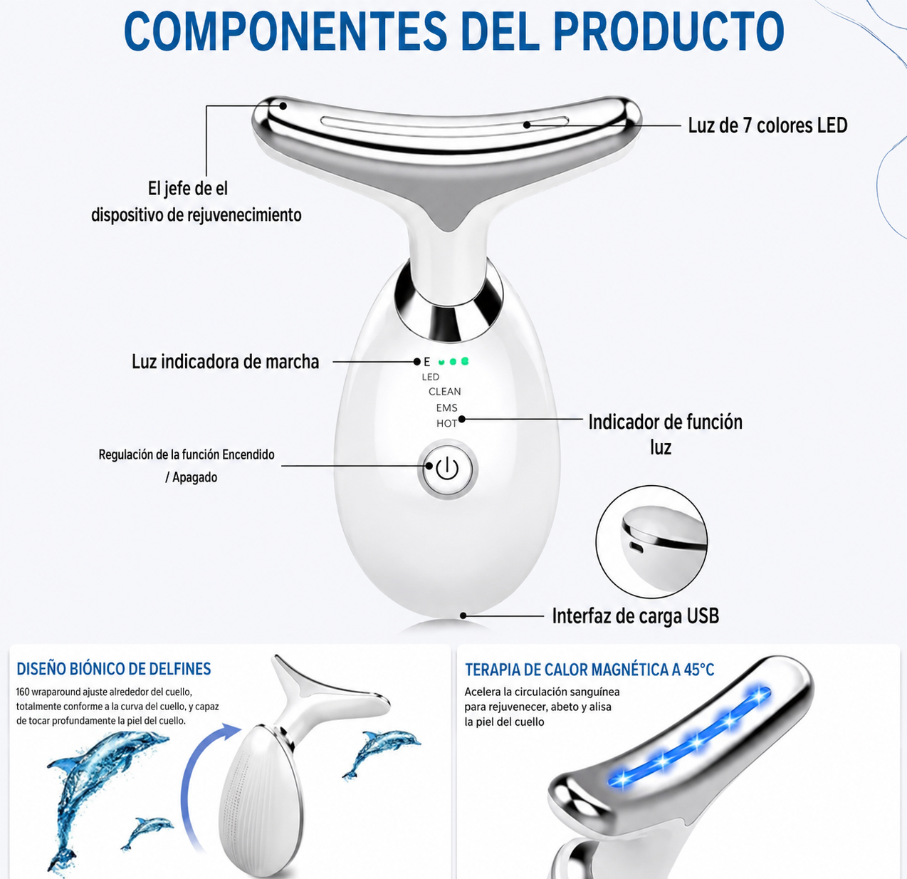 Masajeador Reafirmante Facial LED