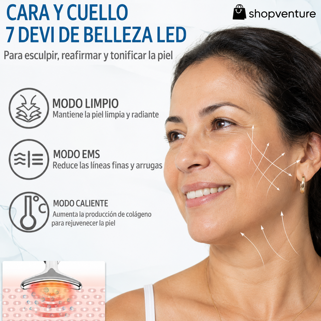 Masajeador Reafirmante Facial LED